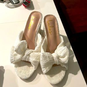 Ivory Knitted High Heels (like new - wore around home)